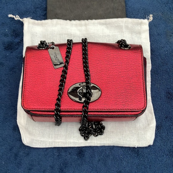 NWOT Coach Parker 18 Mini Metallic Leather Convertible Bag - Picture 14 of 14